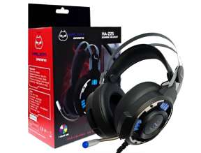 AURICULAR HALION HA-Z25, CON MICROFONO, CONEXION A CABLE, CONTROL DE VOLUMEN, ALMOHADILLAS SUAVES, NEGRO C/ PLOMO (HA-Z25)