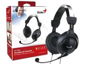 AURICULAR GENIUS HS-M505X, CON MICROFONO, CONEXION A CABLE, CONTROL DE VOLUMEN, ALMOHADILLAS SUAVE, COLOR NEGRO (31710058101)