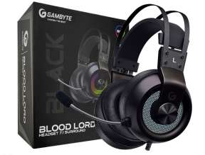 AURICULAR GAMBYTE BLOOD LORD, COLOR NEGRO, GAMING 7.1, CON MICROFONO, ENTRADA JACK Y USB, LUZ LED RGB, PARA JUEGOS, ALMOHADILLAS SUAVES (BMBH357AB)