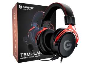 AURICULAR GAMBYTE TEMPLAR 7.1, COLOR NEGRO C/ROJO, MICROFONO, ENTRADA JACK, GAMING (BMBH43AR)