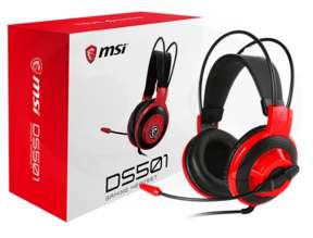 AURICULAR MSI GAMING DS501, CON MICROFONO, CONEXION JACK, CONTROL DE VOLUMEN, ALMOHADILLAS SUAVES, NEGRO C/ ROJO(DS501)