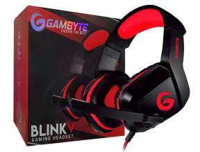 Auricular Gambyte Blink V Gaming (gi-blinkv-r) Con Microfono, Negro C/ Rojo