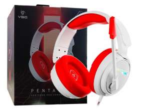 Auricular Vsg Gaming Pentagon (vg-hp550-red) Con Microfono, Interfaz Usb, Jack 3.5 Mm, Rgb, Rojo