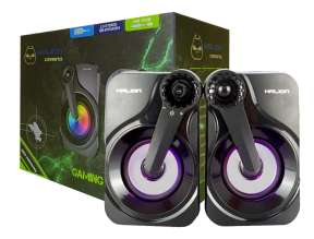 Parlante Halion Ha-s260 Gamer (ha-s260) Interfaz Jack 3.5 Mm, Stereo 2.0, Rgb, Negro