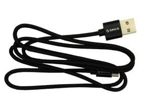 Cable De Puerto Usb Macho -- A -- Puerto Micro Usb, Orico, Material Nylon, Cable De 1 Metro, Color Negro (n301-10-bk)