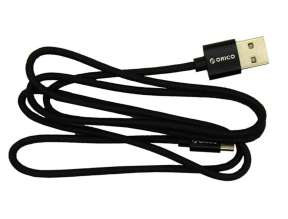 CABLE DE PUERTO USB MACHO -- A -- PUERTO MICRO USB, ORICO, MATERIAL NYLON, CABLE DE 1 METRO, COLOR NEGRO (N301-10-BK)