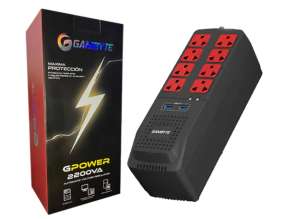 Estabilizador Gambyte  2200va 8 Tomas 2 Puertos Rj (ez-gpow22va-id)