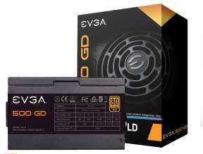 FUENTE DE PODER EVGA 500W ATX, GOLD 80 PLUS, NO MODULAR, COLOR NEGRO (100-GD-0500-V1)