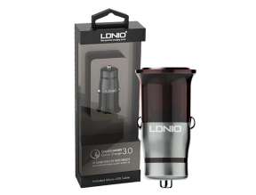 Cargador Ldnio Para Coches Qualcomm, Carga Rapida, 1 Puertos Usb  Qc3.0, Color Gris Plateado Con Cristal Rojo (c304q)