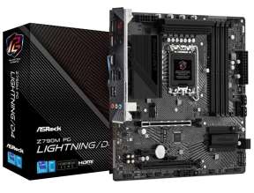 PLACA MADRE ASROCK Z790M PG LIGHTNING D4, PARA PROCESADORES INTEL LGA 1700, 4 RANURAS DE MEMORIA DDR4 HASTA 128GB BUSS 3200 MHZ (90-MXBJW0-A0UAYZ)