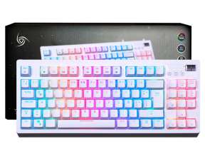 TECLADO VSG GAMING - QUASAR BLANCO | 80% MECANICO | SWITCH RED | LED-RGB (VG-K387-WHT-RED)