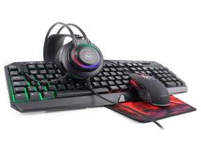 COMBO 4 EN UNO HALION GAMER HA-875C MACK , TECLADO ILUMINACION LED, MOUSE ILUMINACION LED, AURICULAR NEGRO LED, PAD MOUSE, INTERFAZ USB (MACK HA-875C)