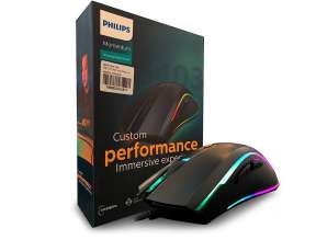 Mouse Philips G403 Gaming, Brighten Up Sensor Hasta 6400 Dpi, Iluminacion Rgb, Con 6 Botones Programables, Conexino Usb, Color Negro (spk9403b/00)