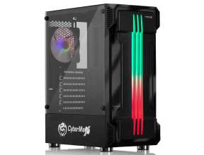 CASE CYBERTEL CYBER SAMURAI SIN FUENTE, BLANCO CON PANEL LATERAL VIDRIO TEMPLADO, 1 VENTILADOR STRIPE LED RGB, 3 PUERTOS USB, (CBX5021)