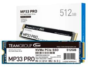 DISCO SOLIDO SSD M.2 PCIE TEAMGROUP 512GB 2280 MP33 PRO, NVIME, UNIDAD INTERNA DE ESTADO SOLIDO, PARA PC, LAPTOP, LECTURA 2100MB/S (TM8FPD512G0C101)