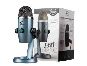 MICROFONO BLUE YETI NANO STREAMING CARDIOID, TIENE SALIDA DE AURICULARES SIN LATENCIA, CONEXION USB, PARA PC, OMNI GRAY (988-000508)