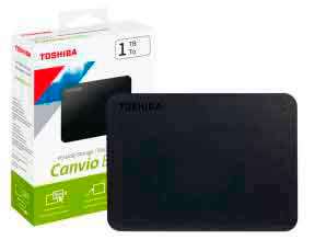 DISCO DURO EXTERNO TOSHIBA 1TB CANVIO BASICS, CONEXION USB, USB 3.2 GEN1, UNIDAD DE ALMACENAMIENTO PORTABLE, NEGRO (HDTB410XK3AA)