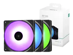 Cooler Para Case Deepcool Rf120 (dp-frgb-rf120-3c) Pack 3 En 1, 120mm, Led Rgb
