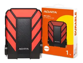 Disco Duro Externo Adata 1tb Hd710 Pro Anti Golpe (ahd710p-1tu31-crd) Unidad De Almacenamiento Portable, Usb 3.2, Negro C/ Rojo