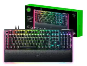 TECLADO RAZER GAMER MECANICO BLACKWIDOW V4 PRO, CON ILUMINACION RGB, USB-C,  SWTCH GREEN US, 3 ZONAS CHROMA BLACK (RZ03-04680200-R3U1)