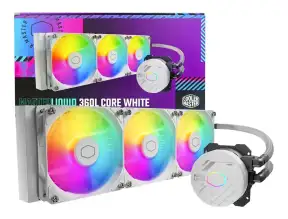 Sistema De Enfriamiento Liquido Cooler Master Masterliquid 360l Core White (mlw-d36m-a18pz-rw) 3 Ventiladores, 360mm, Led Argb
