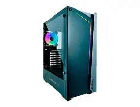 Case Gambyte Xcaret S/fuente (gta90420a) Panel De Vidrio, 1 Ventilador, Led Rgb, Negro Con Plata