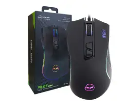 Mouse Halion Pilot Gaming (ha-m571) Hasta 4800 Dpi, 7 Botones, Rgb, Negro