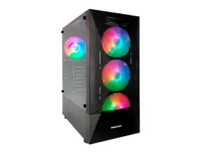 Case Halion Stuka Fuente 500w (stuka Cr11) 4 Ventiladores, Led, Negro