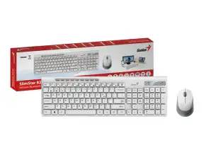Combo 2 En Uno Genius Inalambrico Slimstar 8230 (31340015401) Teclado, Mouse, Bt, Multimedia, Blanco