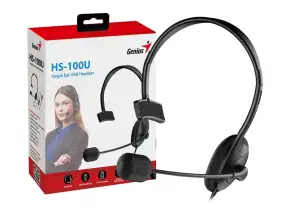Auricular Genius Hs-100u (31710027400) Mono Usb, Con Microfono, Gris