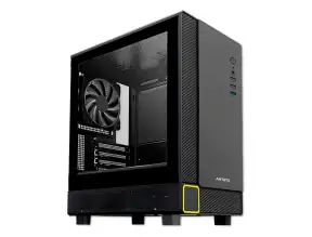 Case Antryx Extreme Xm-420 Fuente 500w (ac-xm420-500cp) Panel De Vidrio, 1 Ventilador, Negro