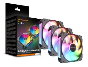 Cooler Para Case Cougar X3 De 120, Apolar 120 Argb Kit ( 3mapr12a3.0001) Pack 3 | Led -argb | 120mm Negro