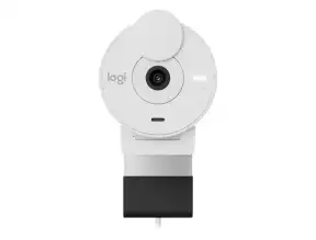Camara Logitech Brio 300, Blanco, Con Microfono, Conexion Usb, Resolucion 1920 X 1080p Hd, Lente De Cristal, 4 Mp, En Forma De Cono (960-001440)