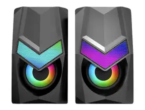 Parlante Micronics Avanty S321 (mic S321) Interfaz Jack 3.5 Mm, Rgb, Negro