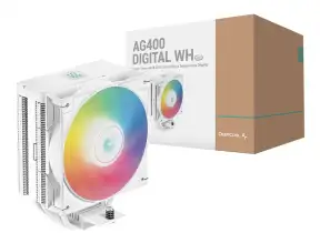 Cooler Para Procesador Deepcool Ag400 Digital Wh Argb (r-ag400-whadmn-g-1) 1 Ventilador, 120mm, Led Argb