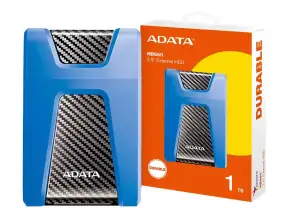 Disco Duro Externo Adata 1tb Hd650 Anti Golpe (ahd650-1tu31-cbl) Unidad De Almacenamiento Portable, Azul C/ Negro
