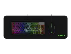 Combo 3 En Uno Vsg Gaming Pyxis Bundle (vg-bl099-blk) Teclado Led, Mouse Led, Pad Mouse