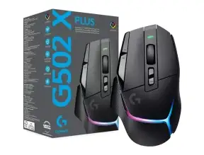 Mouse Inalambrico Logitech G502 X Plus Gaming (910-006160) Hasta 25.600 Dpi, 13 Botones Programables, Receptor Usb, Rgb, Negro