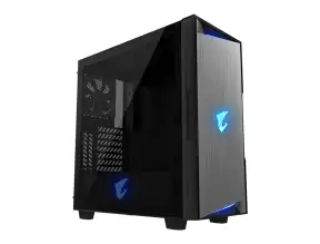Case Gigabyte Ac300g S/fuente (gb-ac300g) Panel De Vidrio, Led Argb, Negro Con Gris