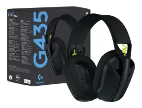 Auricular Inalambrico Logitech Lightspeed G435 Gaming (981-001049) Con Microfono, Negro C/ Amarillo