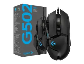 Mouse Logitech G502 Hero Gaming (910-005469) Hasta 25.600 Dpi, 11 Botones Programables, Rgb, Negro