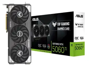 Tarjeta De Video Asus Rtx 5060 Ti 16gb Tuf Oc Gddr7 (as Rtx5060ti Tuf Gm Oc) Geforce Nvidia 128 Bits, 3 Ventiladores