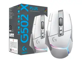 Mouse Inalambrico Logitech G502 X Plus Gaming (910-006169) Hasta 25.600 Dpi, 13 Botones Programables, Receptor Usb, Rgb, Blanco