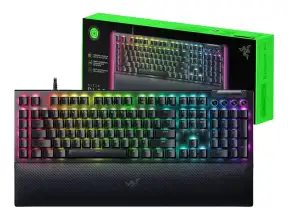 Teclado Gamer Razer Blackwidow V4 (rz03-04690200-r3u1) Mecanico, Switch Green Óptico, Led Rgb, Us, Negro