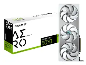 Tarjeta De Video Gigabyte Rtx 5070 12gb Gddr7 Aero Oc (gv-n5070aero Oc-12gd) Blanco, Geforce Nvidia 192 Bits, 3 Ventiladores