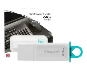 Memoria Usb Kingston 64gb Exodia White (kc-u2g64-5r) Usb 3.2, Dispositivo De Almacenamiento
