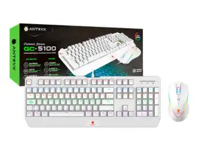 Combo 2 En Uno Antryx Gc-5100 (agc-5100wre-sp) Teclado Switch Red, Led Rgb, Mouse 7 Botones
