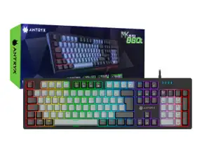 Teclado Gamer Antryx Chrome Storm Mk860l (amk-860lkgblr1-sp) Mecanico 100%, Switch Blue, Led Rgb