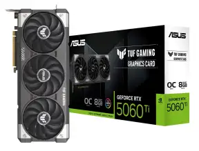 Tarjeta De Video Asus Rtx 5060 Ti 8gb Tuf Oc Gddr7 (tuf-rtx5060ti-o8g-gaming) Geforce Nvidia 128 Bits, 3 Ventiladores