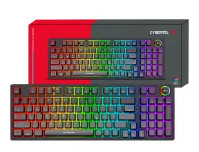 Teclado Gamer Cybertel Striker (cbx Gk1008-3m) Mecanico, Switch Rojo, Led Rgb, Negro, Control De Volumen